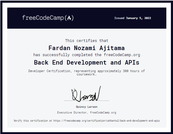 Back End Development and APIs FreeCodeCamp